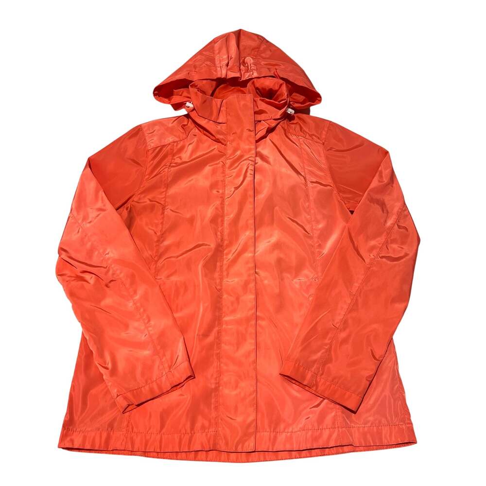 GH Bass & Co Hooded Rain Jacket Coral Orange Sz S